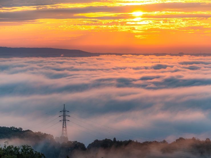 茨城県にある三王山自然公園の雲海