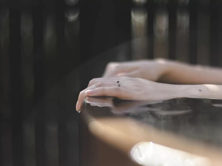 Earthboat Nasuの宿泊者専用露天風呂・源泉かけ流しの湖月の湯