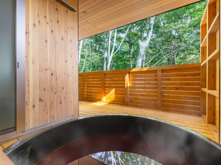 温泉がついたペット可のコテージ