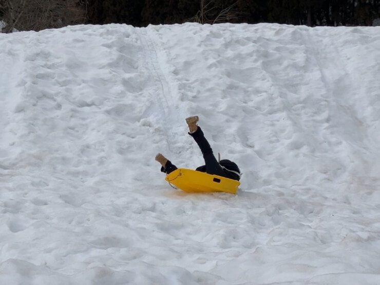 ソリをしている様子