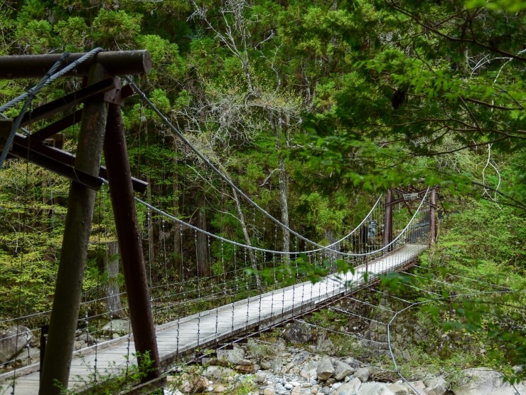 柿其渓谷の吊り橋