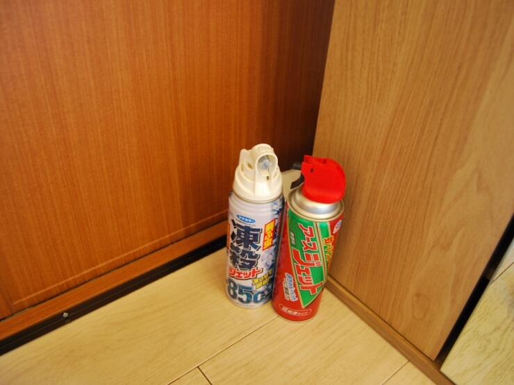 客室においているフマキラーの殺虫グッズ